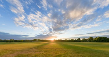 360 HDRI panorama of Golden Sunset in high 30k, 15k or 4k resolution