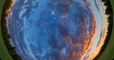 360 HDRI panorama of Golden Sunset in high 30k, 15k or 4k resolution