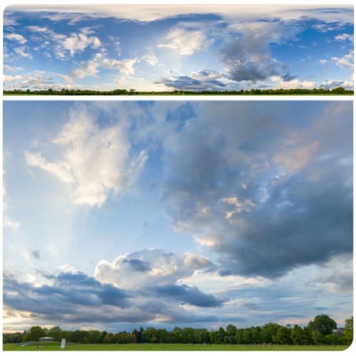 360 HDRI panorama of Rainy Clouds in high 30k, 15k or 4k resolution